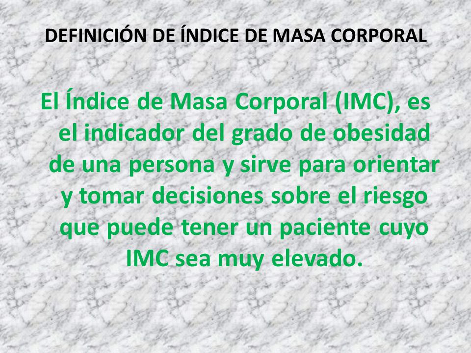 Indice masa corporal definicion